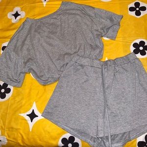 Grey Cropped Two-piece set